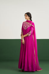 Rachel Dress with Dupatta - Magentha